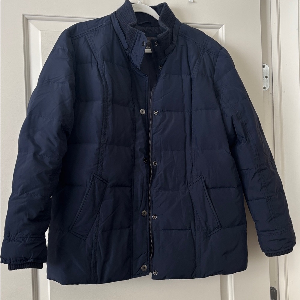 Liz Claiborne down filled puffer jacket, navy blue, medium/large
